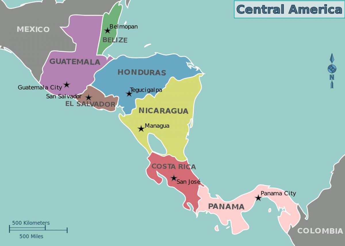 mapa ng Honduras mapa ng gitnang amerika