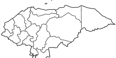 Mapa ng blangkong mapa ng Honduras