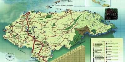 Mapa ng Honduras heograpiya