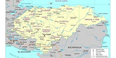 Mga paliparan sa Honduras mapa