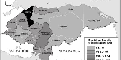 Mapa ng Honduras populasyon